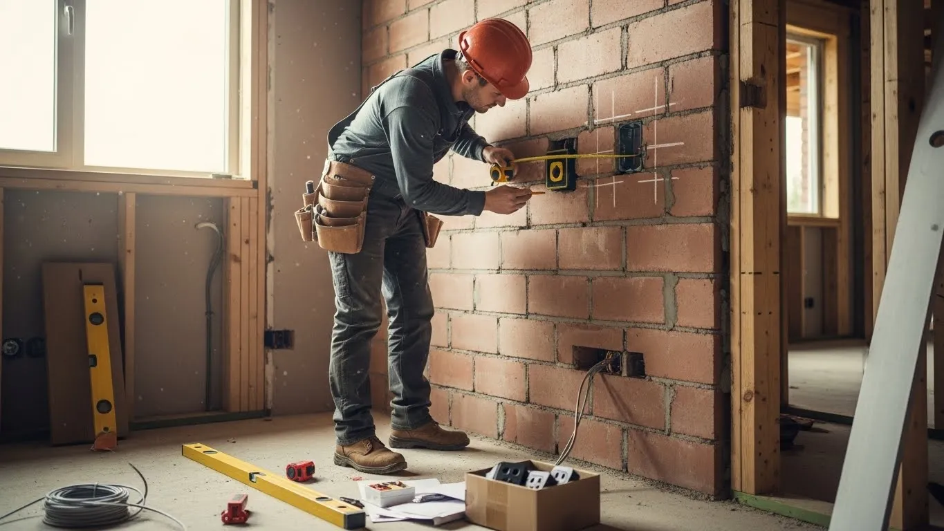 Engenheiro assinando projeto elétrico para obra residencial