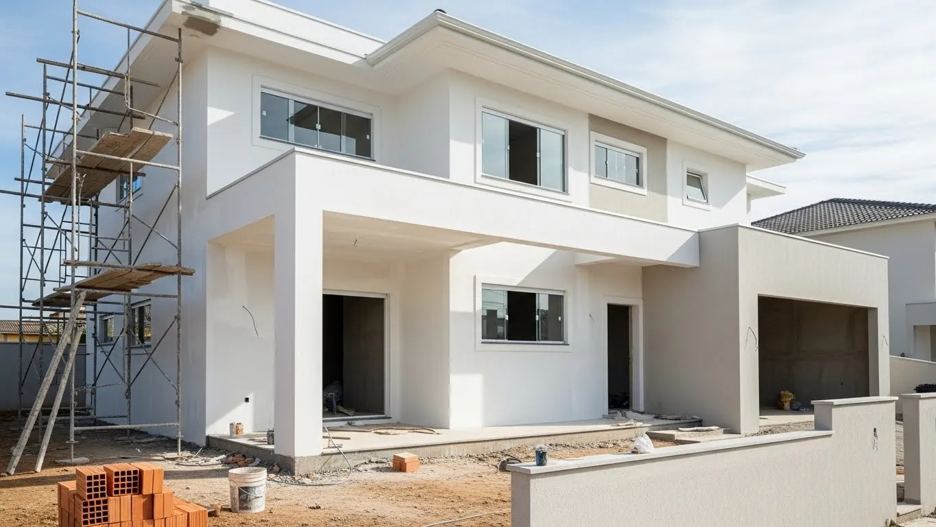 Puxadores de portas instalados em obra residencial