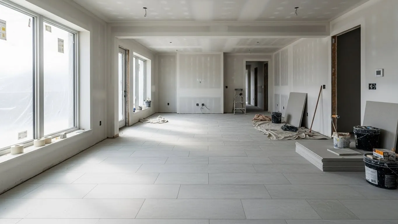 Detalhes de puxadores em portas durante reforma residencial