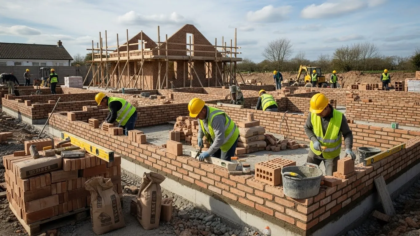 Contagem de tijolos para paredes na construção