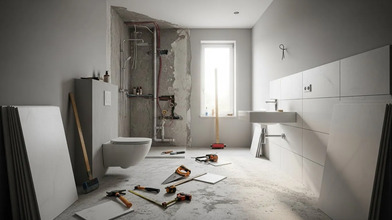 Organização da obra durante reformas residenciais