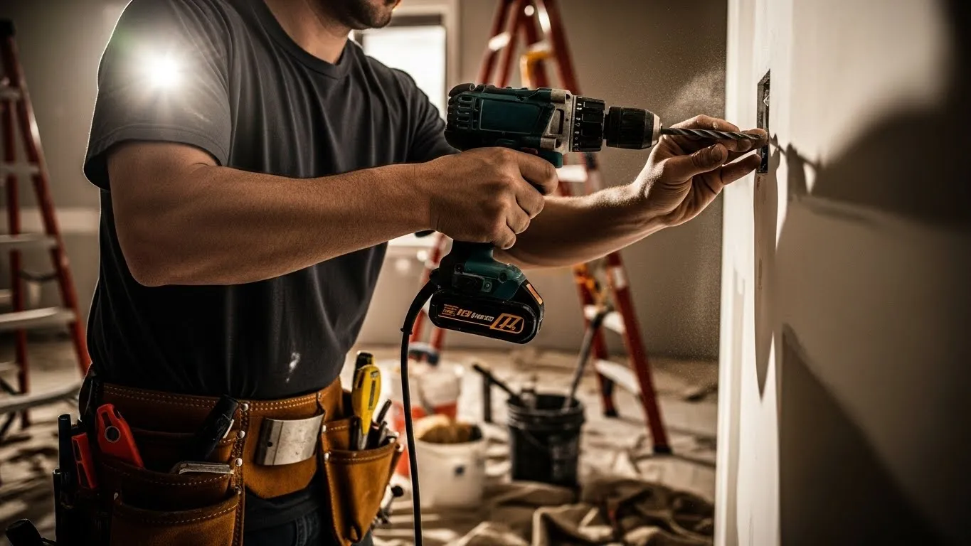 Avaliação do estado do telhado durante reforma