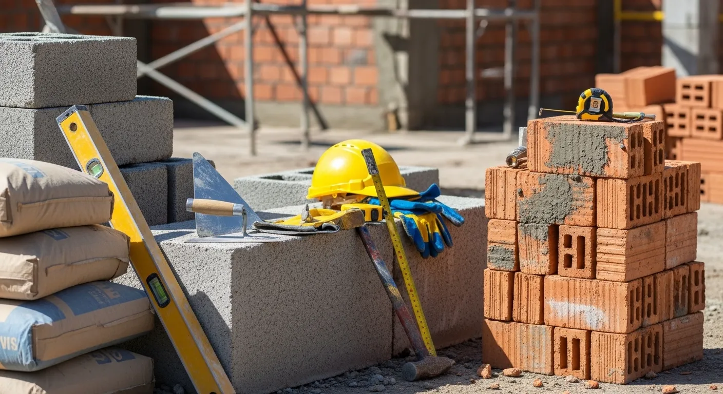 Ferramentas manuais adequadas e manutenção preventiva na construção