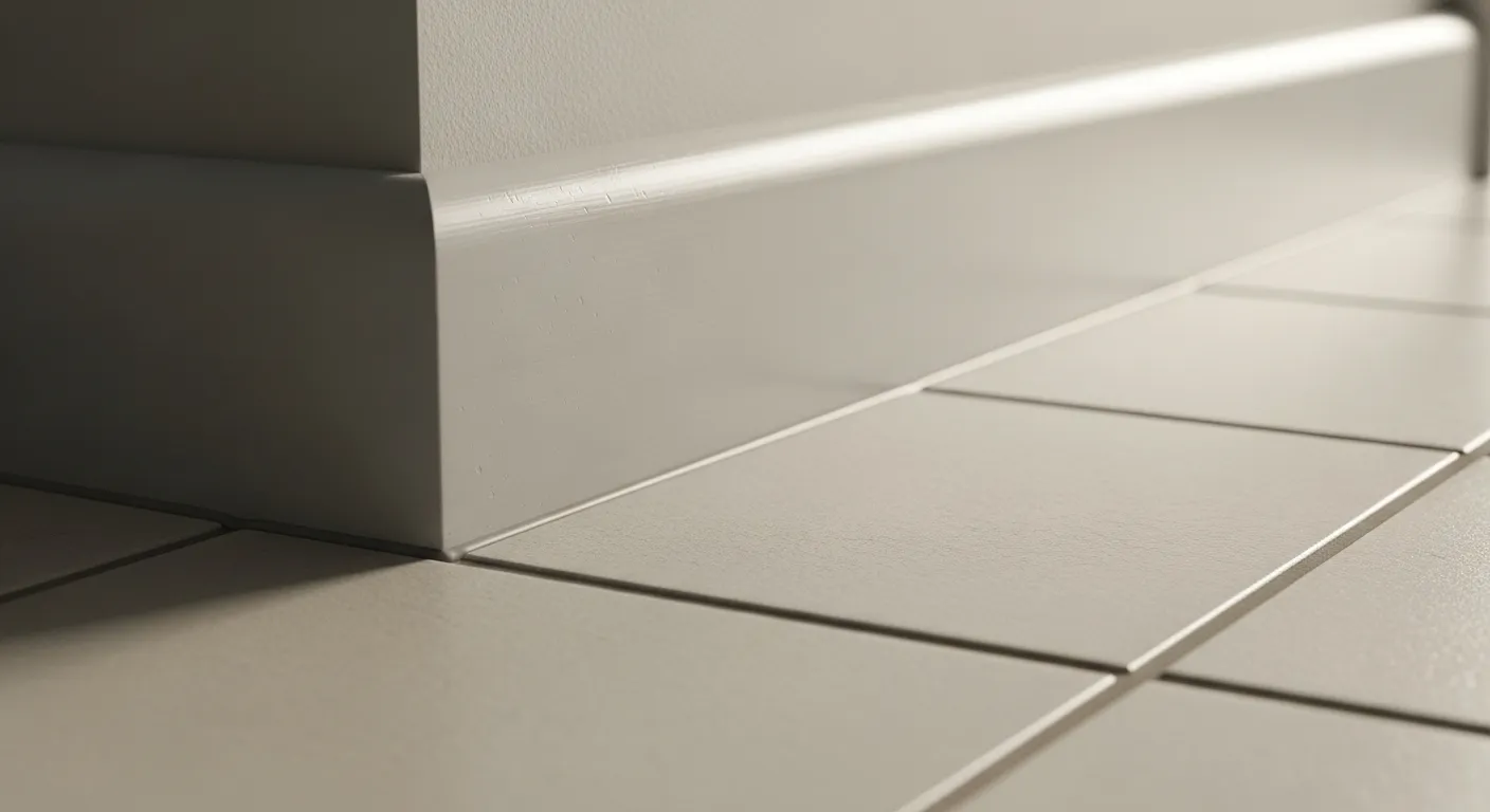 Rodapé embutido em obra residencial